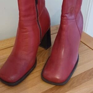 Elegant Red Heeled Boots